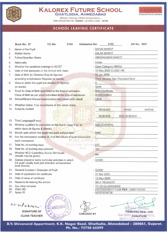 DAIVIK BAROT